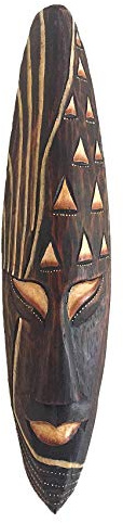 OMA African Wall Mask Decor Wooden Hand Crafted Good Luck Wall Hanging African Home Decor Gift Large