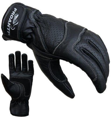 Proanti Gants de moto en cuir pour femme Tailles S à L