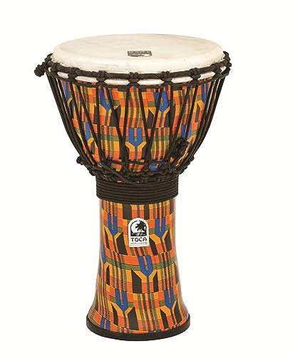 TOCA Djembe 9 Freestyle Rope Tuned Bali Kente Cloth SFDJ-9K