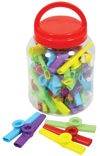 Percussion Workshop PP3230 Tub of 30 Colourful Plastic Kazoos - Multicolor