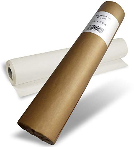 POLYTEKT - Skizzenrolle Skizzenpapier 22g 33cm x 100m