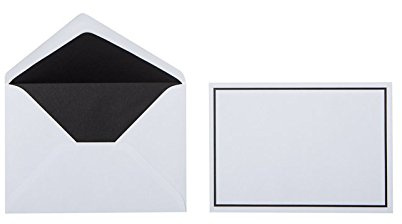 Trauerbriefumschläge, Kuverts mit schwarzem Rand im Format B6 (125 x 176 mm), Grammatur: 100 g/m², Farbe: Weiß, 25 Stück