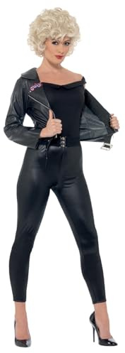Grease Sandy Final Scene Costume Black With Jacket Top & Leggings Belt