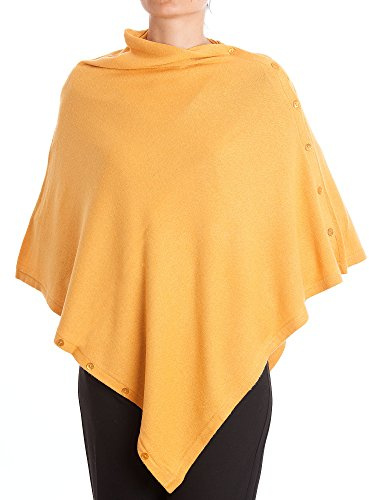 Dalle Piane kashmir – poncho med knappar kashmir blandade garn – kvinnor