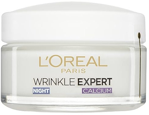 L’Oréal Paris Wrinkle Expert Anti-Wrinkle 55+ Night Cream, Reduces Wrinkle Appearance, Moisturise, Firms Skin, and Redefines Contours, Calcium, 50ml