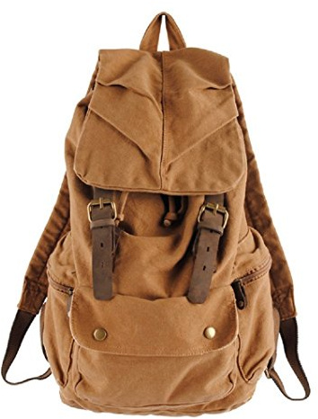 Yimidear Uomo Donna Studenti Retrò Tempo Libero Moda Tela Viaggi Escursionismo Zaino Borsa a Mano Messaggero All'aperto, giallo, Talla única, Zaino daypack