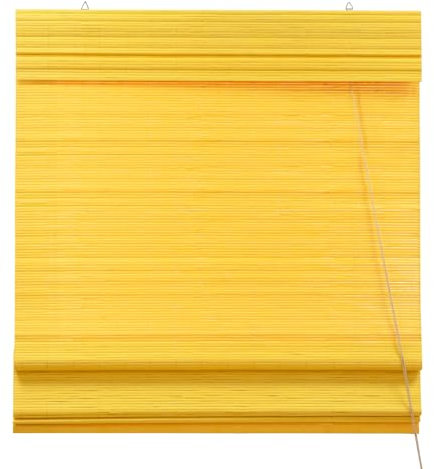 Victoria M. Bambus Raffrollo Sonnenschutz Sichtschutz Rollo Seitenzugrollo, für Fenster und Türen, Blickdicht, 90 x 220 cm, Bambus