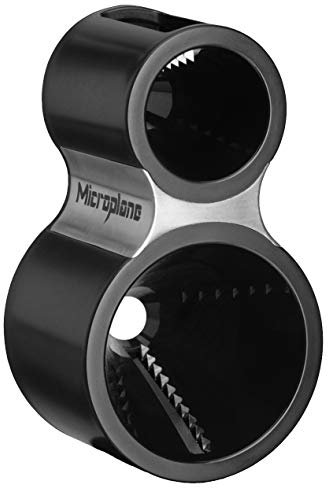 Microplane Cortador en espiral de verduras con 2 tamaños en acero inoxidable negro con cuchillas de acero inoxidable