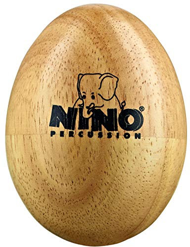 Nino Percussion Wood Egg Shaker – Medium Rasselei für Kinder ab 3 Jahren – Musikinstrument – Siam Eiche, Natur (NINO563)