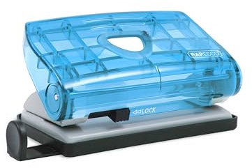 Rapesco BC810PBB 810-P Hålslag, 2 Hål, Kapacitet 12 Ark, Transparent Blå