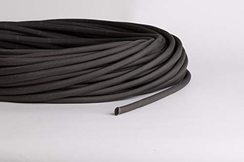 Gaine isolante en fibre de verre, ignifuge, diamètre 8 mm, noir, hautes températures 550 °C, isolation électrique 800 V, 10 mètres