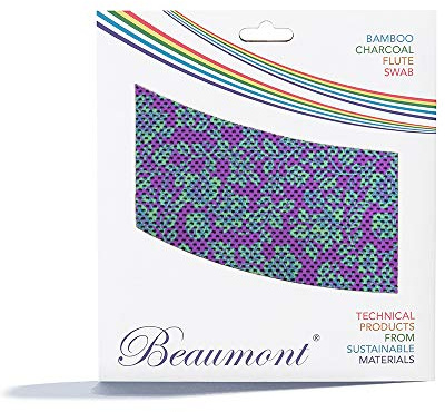 Beaumont Violet Lace Flute Swab - Bamboo Charcoal Flute Cleaning Cloth, To Be Used With Cleaning Rod (Not Included) As Part Of Cleaning Supplies Kit, Stores In Flute Case