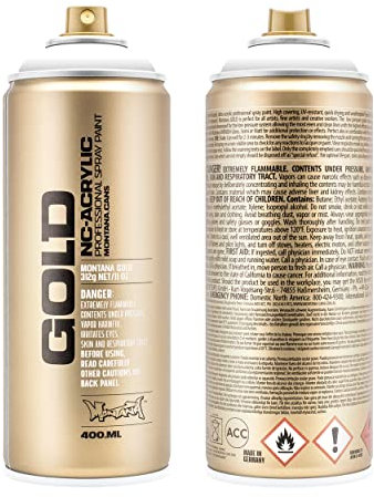 Montana Cans 285790 Spray Dose Gold, Gld400, S9100, 400 ml, Shock white