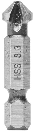 ENT 45681 Avellanador HS, Diámetro (D) 8,3 mm, GL 36 mm, E 90°, Broca con, vástago hexagonal S 1/4