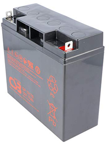 CSB-GP12170 12 volt AGM blybatteri 17Ah, 181x76x167 mm M5 platt pol – M5 B/N 5 års typ + standby