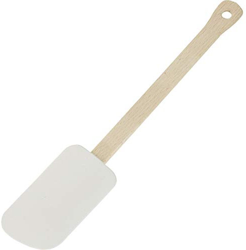 Westmark Teig-/Küchenschaber/Backspachtel, Holz/Naturkautschuk, Woody, Hellbraun/Weiß, 30832270, 27.4 x 5.3 x 1 cm