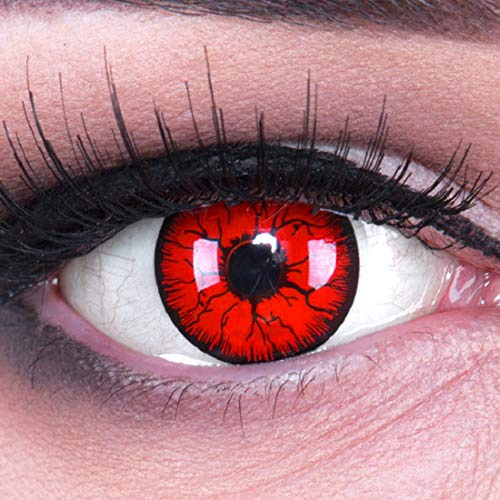 Funnylens Metatron Kontaktlinsen rot mit Behälter ohne Stärke. Perfekt zu Fasching, Karneval und Halloween. 1er Pack (1 x 2 Stück)