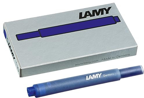 LAMY T10 löschbare Tintenpatronen mit großem Tintenvorrat - geeignet für alle Lamy Patronenfüllhaltermodelle - Inhalt 1,25ml je Patrone - 5 Stück pro Päckchen - Tintenfarbe blau