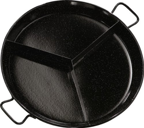 La Ideal Multigusto Paella-Pfanne mit 3 Fächern, emailliert, Schwarz, stahl, Schwarz, 55 cm