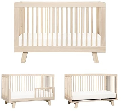 Babyletto Hudson 3-in-1 Convertible Baby Crib - GREENGUARD Gold Certified - Convertible Crib to Toddler Bed and Daybed - Baby Bed with 4 Adjustable Heights - Wooden Crib - Washed Natural