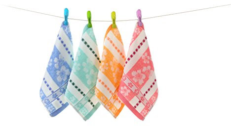 YSN Home Collection - Frottee Waschlappen, Seiflappen aus 100% Baumwolle - Blumenmuster - 4 Farben - 8 Stück