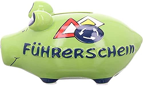 Sparschwein 100479 Führerschein, schwarz, Keramik