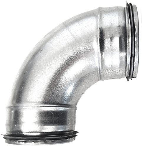 Raccord coudé en acier galvanisé pressé pour tube spiralé agrafé DN 80 100 125 140 150 160 180 200 avec joint 45 °/90 °, argent