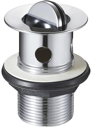 Deva FTW300/017 Replacement Chrome Slotted Flip Top Basin Waste Stopper Kit 1-1/4 Moldern Silver Bathroom Washbasin Swivel Sink Spinner Hole Drain Trap Kit