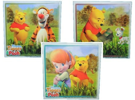 3 TLG. Set 3-D Effekt ! Fliesensticker - Winnie The Pooh Bär mit Tigger - auch als Untersetzer/Wandtattoo - Badezimmer - Badezimmersticker/Badezimmer De..