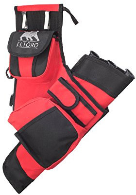 elToro Seitenköcher Sys - RH und LH (rot, Rechtshand); Zubehör zum Bogenschießen, Bogensport, Pfeil und Bogen, Köcher am Gürtel zu befestigen