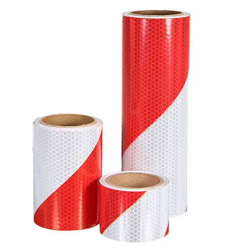 Ungfu Mall 1 PC 20cm Verkehrswarnsicherheits Nacht Reflexstreifen Rot Weiß Schrägband Aufkleber