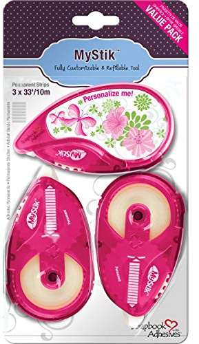 3L MyStik Permanent Streifen. Handabroller & 2 Nachfüllsets mit je 10m Klebeband