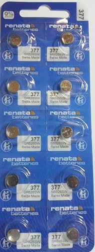 Renata 10 aufgestapeIt Silberoxid mit 1.55 Spannung (SR626SW) 377 & Einheiten
