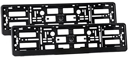 2x Black effect Number Plate Surrounds Holder Frame for all cars ABS PC plastic