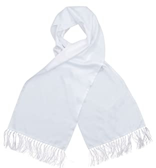 Dobell Mens White Evening Dress Scarf