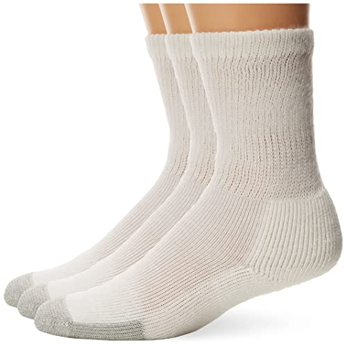 Thorlos acolchada tenis tripulación calcetín, 3 Pack - Blanco -