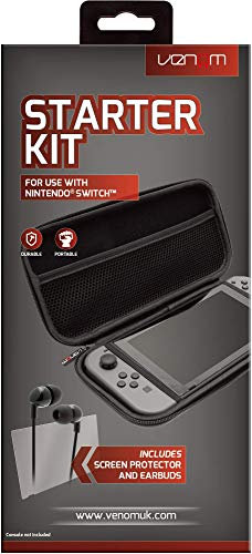 Venom Switch Tempered Glass Screen Protector and Controller Case Starter Kit (Nintendo Switch)