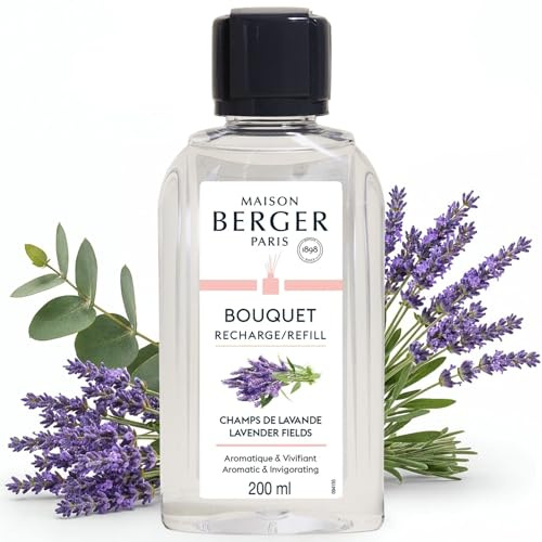 MAISON BERGER Nachfüllung Duftbouquet Blühender Lavendel 200 ml | Nachfüllung Blühender Lavendel 200 ml für Duftbouquet, kontinuierliche Diffusion ca. 4 Wochen