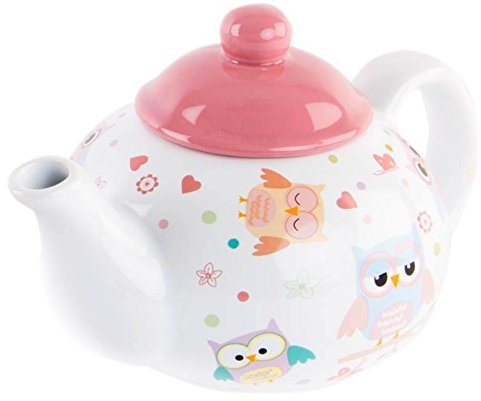 AVENUELAFAYETTE Théière Hibou en céramique (Rose)