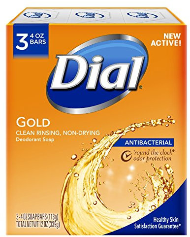 Dial Antibacterial Deodorant Bar Soap, Advanced Clean, Gold, 4 oz, 3 Bars