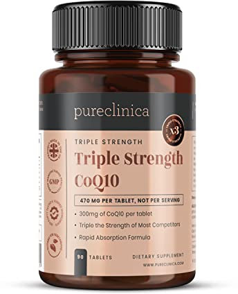 CoQ10 300mg x 90 comprimidos – Suministro de 3 Meses. Con Vitamina C y extracto de pimienta negra.