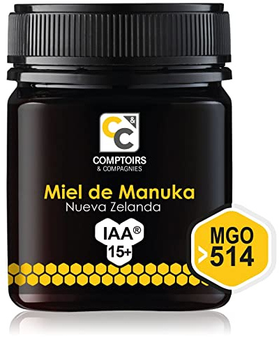 COMPTOIRS ET COMPAGNIES - Miel de Manuka Actif - IAA15+ (MGO514+) - Origine Nouvelle Zélande - 250g | Pot de 250g - Actif, pur et brut - Teneur en MGO certifiée et garantie - Conditionné en France - Comptoir et Compagnies