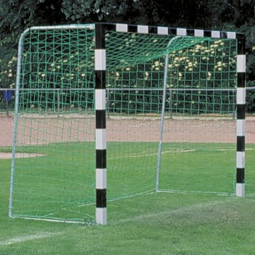Handballtornetz Handball Fußball Kleinfeld Tornetz 3,10 x 2,10 m Tiefe Oben 0,80 / unten 1,00 m, PE 4 mm ø, Grün Geknotet