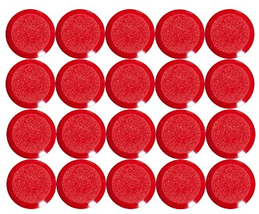 MAUL rote Rundmagnete MAULpro 20er Set für Notizen Fotos Planung | bruchsicherer Kunststoff, flache Form, zuverlässiger Halt auf Magnettafeln, schnelle Farbcodierung, ideal für Büro Schule