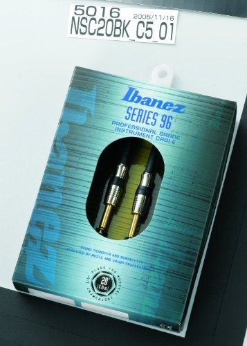 Ibanez DSC20BK Câble guitare avec gaine tissée, jack vers jack, 610 cm