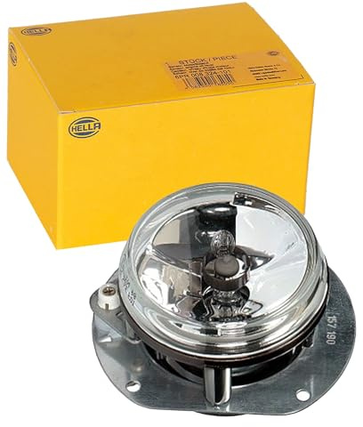 HELLA 1N0 008 582-007 FF/Halogen-Nebelscheinwerfer - 12V - rund - Einbau - glasklare Streuscheibe - Lichtscheibenfarbe: transparent - links/rechts - Menge: 24