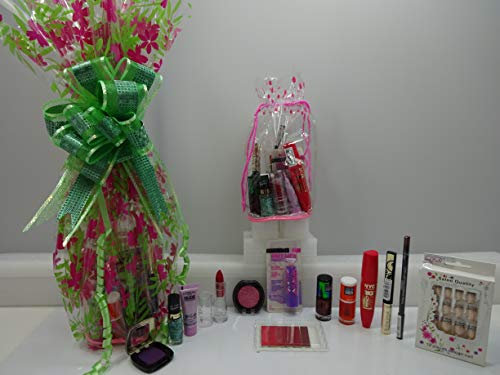 Make Up Set, Beauty Gift Hamper, Bulk Mix Brands Lipsticks, Lip Balm, Eye Shadow, Nails, Eyeliner, Nail Polish, Free Foundation, Make Up Bundle For Women