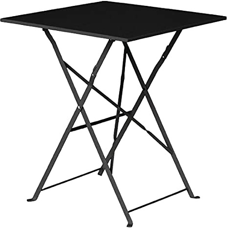Bolero Black Pavement Style Steel Table Square Outdoor Restaurant Hotel