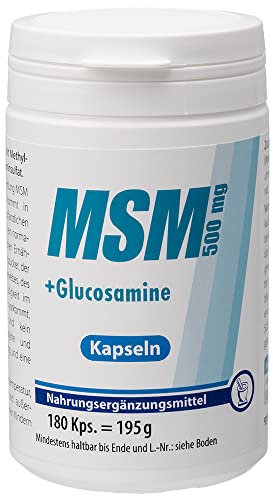 Pharma-Peter MSM 500 mg + Glucosamine - sanfte Wirksamkeit bei belasteten Gelenken - 180 Kapseln