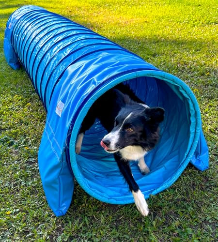 Callieway® Agility-tunnel för hundar, professionell akvamarin hundtunnel, 5 m lång/60 cm Ø agility-enhet (5 m)